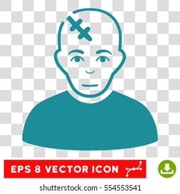 Head Hurt EPS vector icon. Illustration style is flat iconic soft blue symbol on chess transparent background.