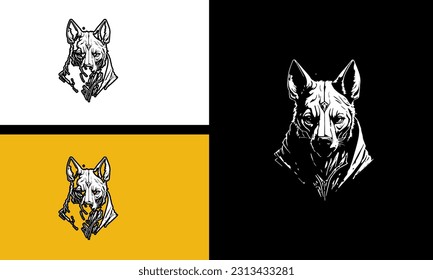 head hyena vector illustration line art design