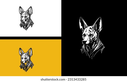 head hyena vector illustration line art design