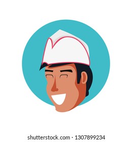 head of ice cream salesman avatar character