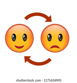 Head icon for bipolar disorder flat design. Vector illustration