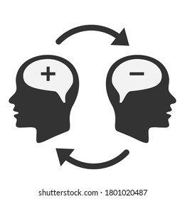 Icono de cabeza para diseño plano de desorden bipolar. Ilustración del vector