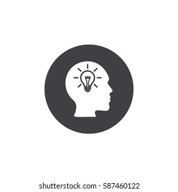 head icon with bulb.