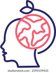 Head Icon Color Vector Illustration