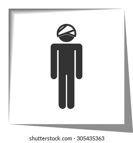 Head icon with cut out shadow effect