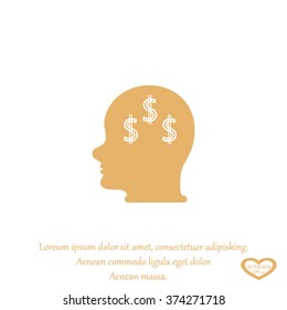 Head icon with dollar symbol