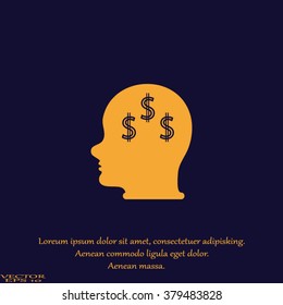 Head icon with dollar symbol