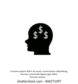 Head icon with dollar symbol
