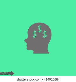 Head icon with dollar symbol