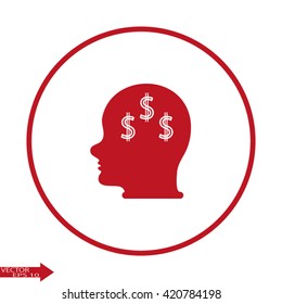 Head icon with dollar symbol
