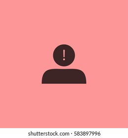 Head icon. Exclamation vector
