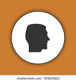 head  icon. Flat design vector style. EPS
