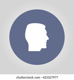 head icon. Flat design vector style. EPS