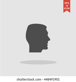 head icon. Flat design vector style. EPS