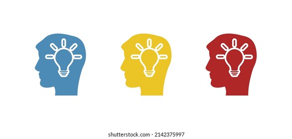 head icon, idea concept, vector illustration