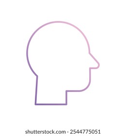 Icono de la cabeza aislado en un fondo blanco. Ilustración vectorial.