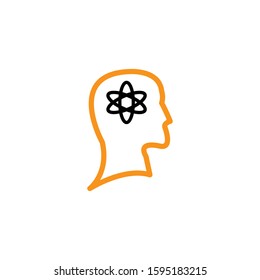 Head icon. Line and two colour design template