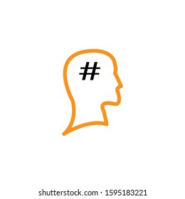 Head icon. Line and two colour design template