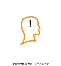 Head icon. Line and two colour design template