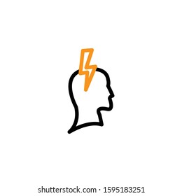 Head icon. Line and two colour design template