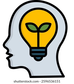 Head Icon Lineal Color Vector Illustration