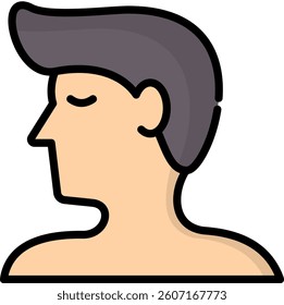 Head Icon Lineal Color Vector Illustration