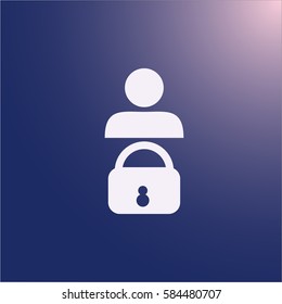 Head icon, Lock vector