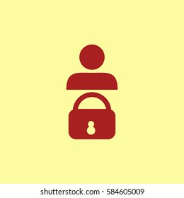 Head icon, Lock vector