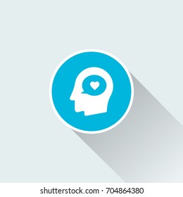 head icon with long shadow