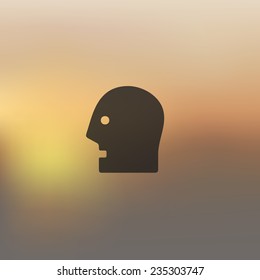 head icon on blurred background