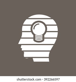 Head Icon on Dark Gray Color. Eps-10.