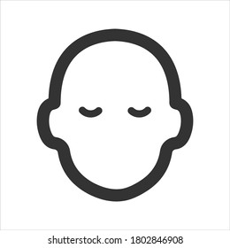 Head icon on white background.