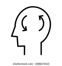 Head icon with a recycle sign