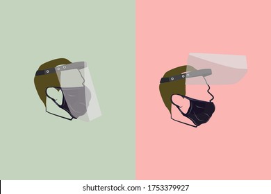 Head Icon in right way and wrong way to wearing Face Shield