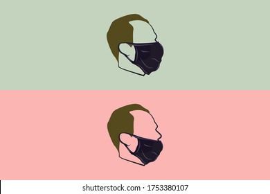 Head Icon in right way and wrong way to wearing Face Mask