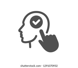 Head icon. Select user sign. Checkbox symbol. Quality design element. Classic style icon. Vector