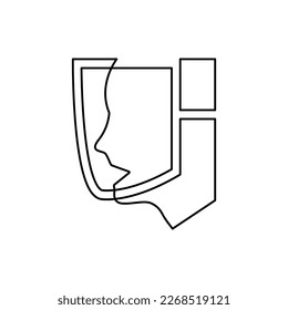 head icon, head shield, mask, vector illustration