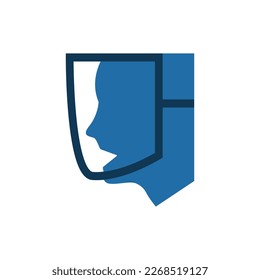 icono de cabeza, protector de cabeza, máscara, ilustración vectorial
