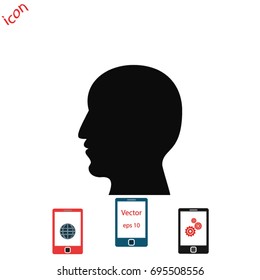head icon, Vector EPS 10 illustration style