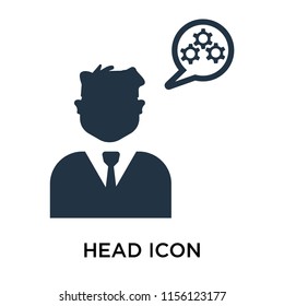 Head icon vector isolated on white background, Head transparent sign