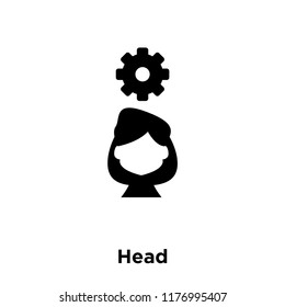 Head icon vector isolated on white background, logo concept of Head sign on transparent background, filled black symbol