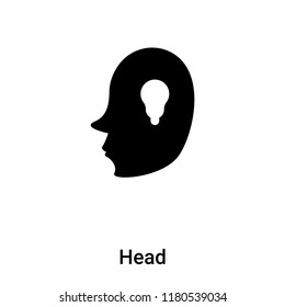 Head icon vector isolated on white background, logo concept of Head sign on transparent background, filled black symbol