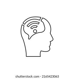 head icon, wifi concept, vector illustration