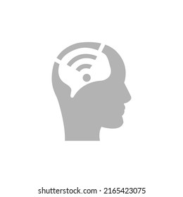 icono de cabeza, concepto wifi, ilustración vectorial