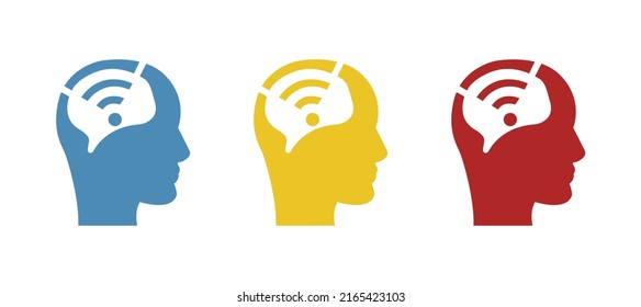 icono de cabeza, concepto wifi, ilustración vectorial