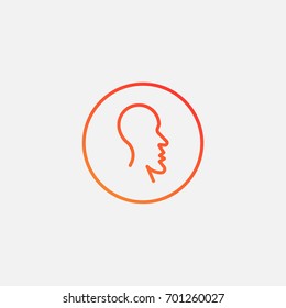 Head icon.gradient illustration isolated vector sign symbol