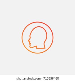 Head icon.gradient illustration isolated vector sign symbol