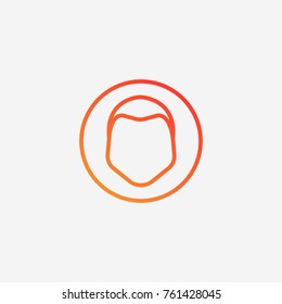 Head icon.gradient illustration isolated vector sign symbol