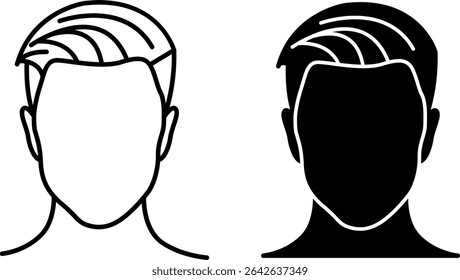Head Icons. Black and White Vector Illustration. Medical, Human Body Part. Anatomy Concept