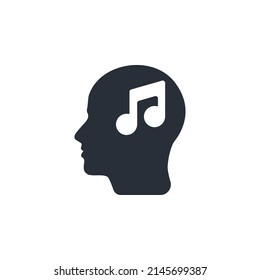 Head icons and music ideas. On white background vector illustration